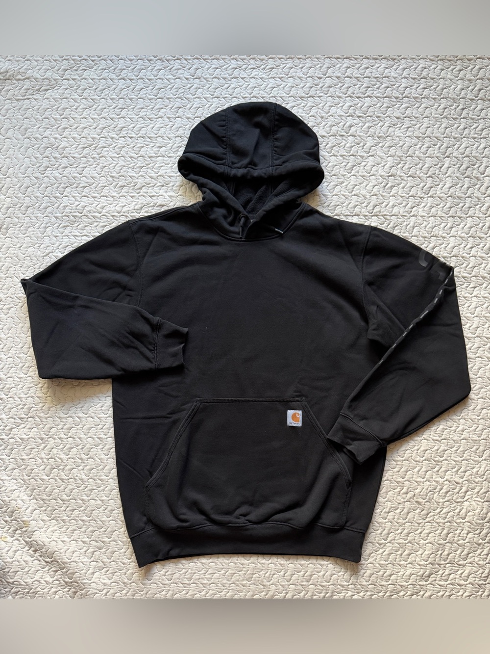 Carhartt Rain Defender 107030 Men’s Medium Black Loose Fit Logo Hoodie